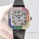 Swiss Replica Cartier Santos 100 Full Iced Rainbow Men Watch Hindu Arabic Dial 40mm (7)_th.jpg